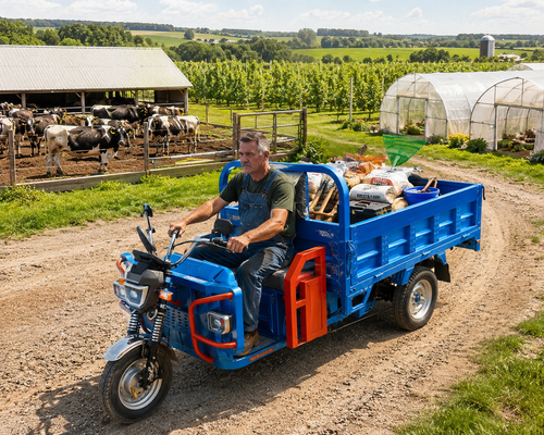 Electric Farm Utility Vehicle for Modern Agricultural Transportation