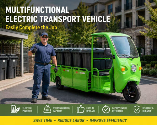Electric Trash Bin Transport Vehicle – Move Multiple Waste Bins with Less Labor