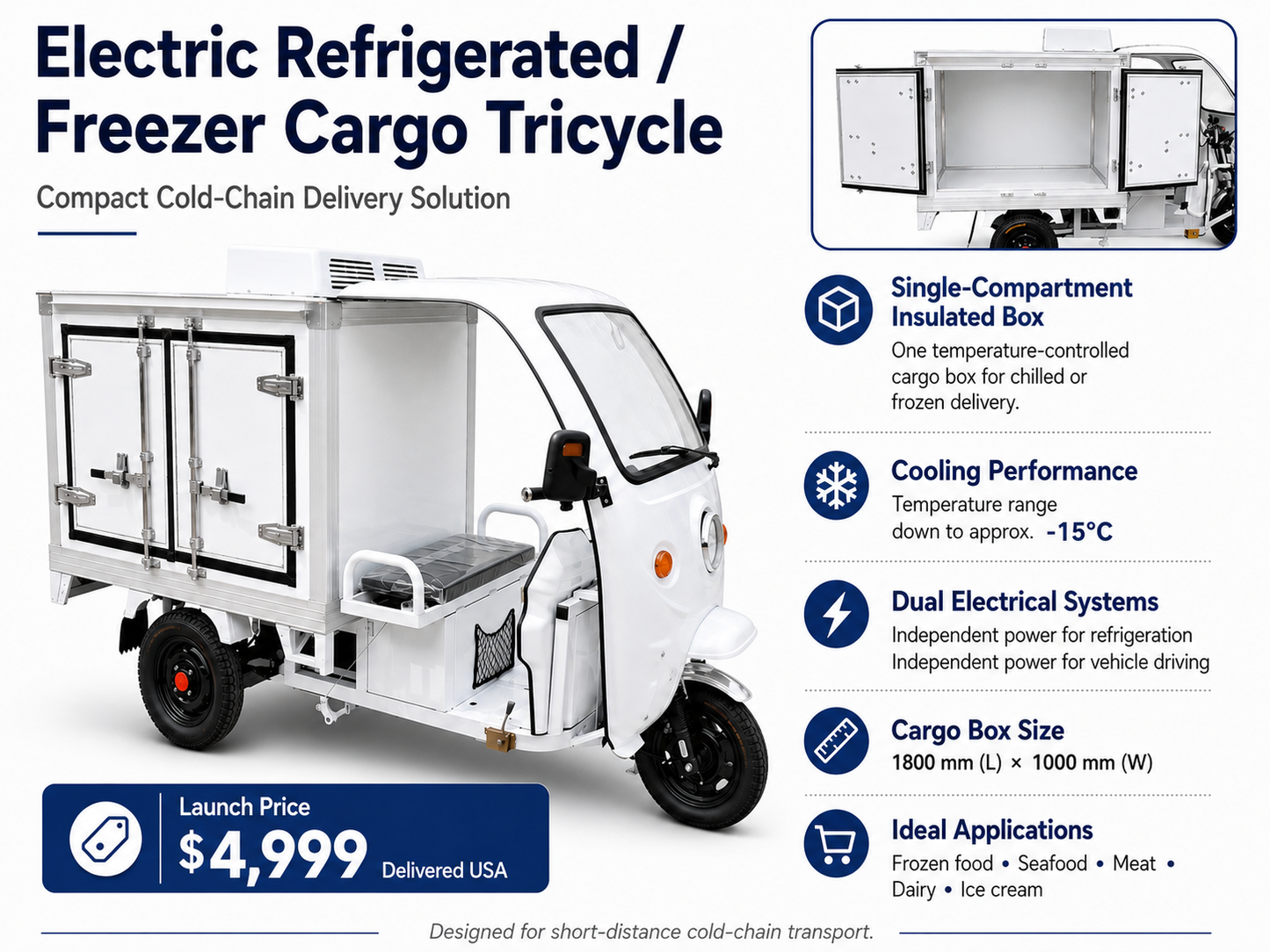 Electric Refrigerated Freezer Cargo Trike