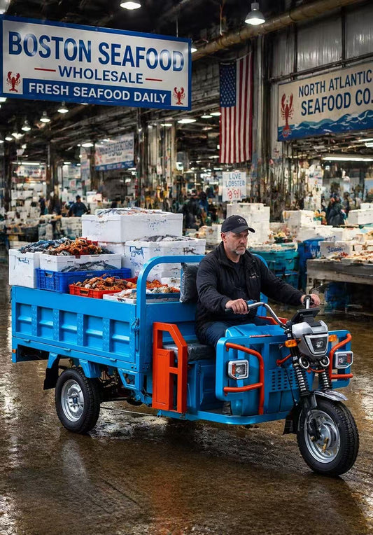 Stop‑and‑Go Hauling Problems Within Seafood Wholesale Districts‑Electric Trike Saves Ongoing Fuel Expense