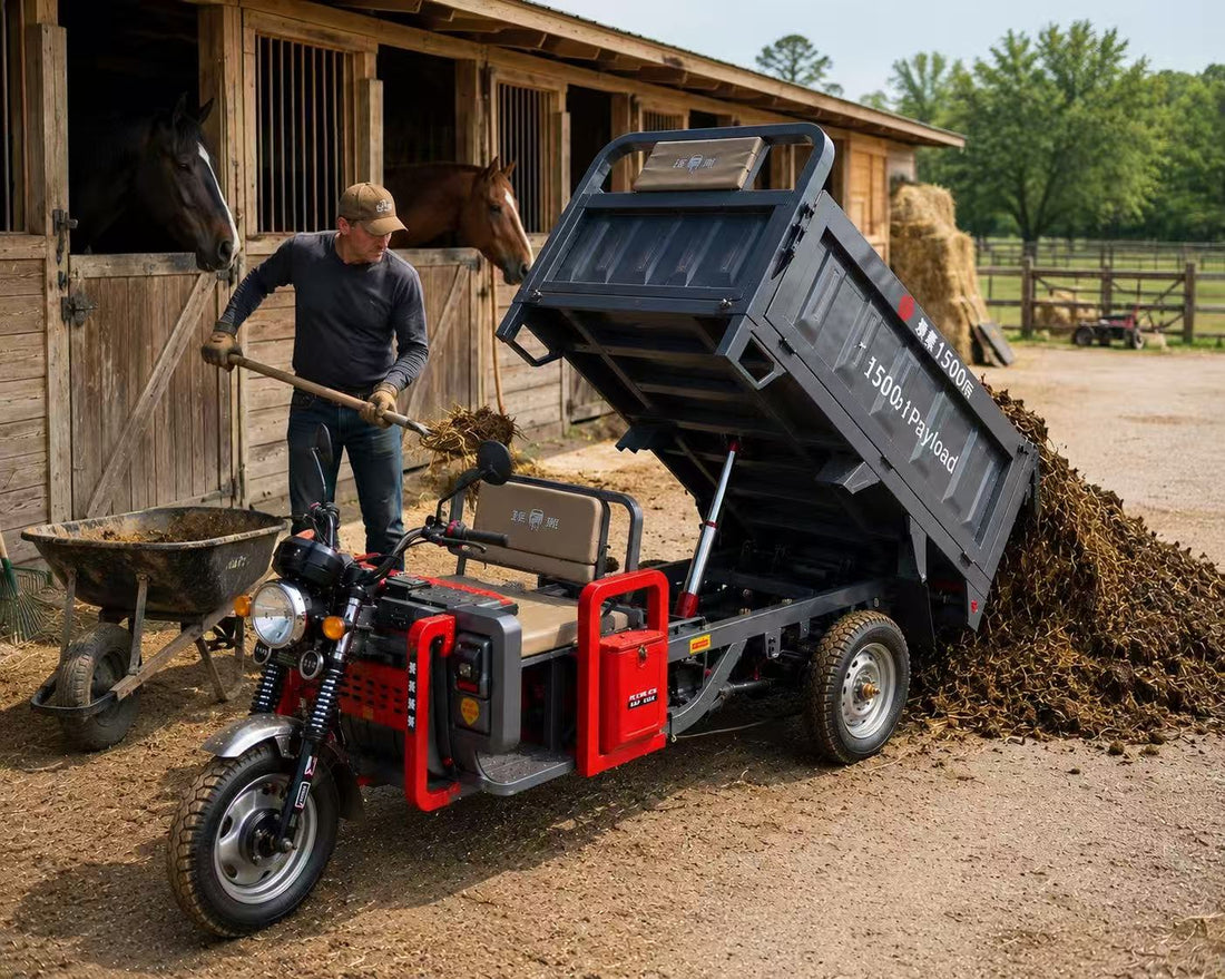 Horse Stable Hydraulic Dump Utility Vehicle for Daily Barn Work