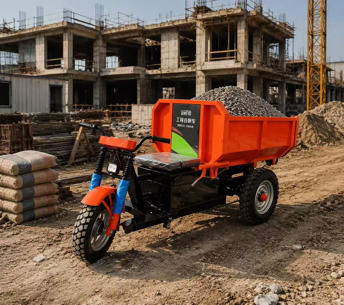 Electric Utility Tricycle for Construction Site Material Handling | Heavy Duty Transport Solution