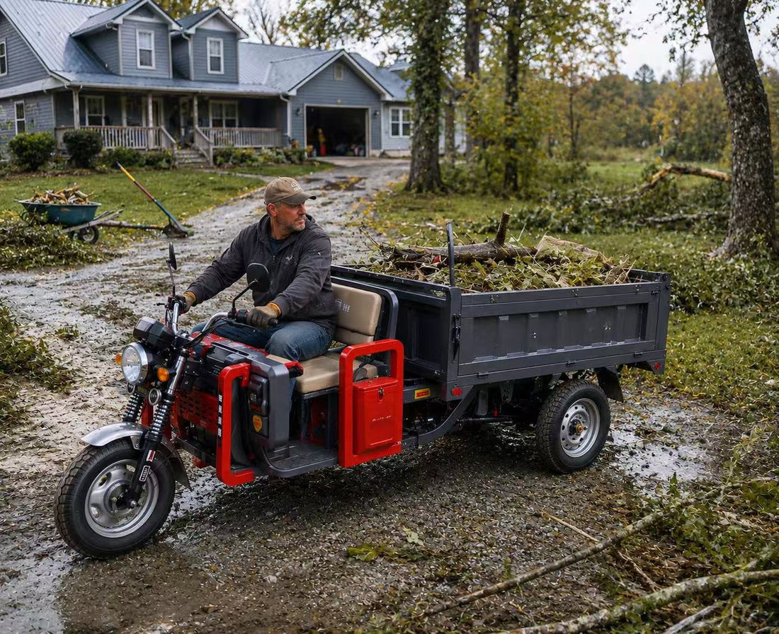 Electric Dump Vehicles: Ready When Unexpected Property Work Happens