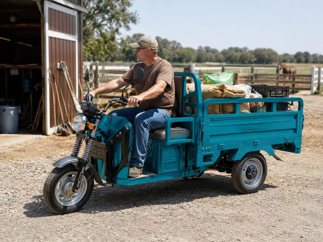 Electric Utility Trike with Cargo Bed