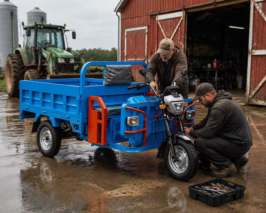 electric trike warranty comparison, multi-year motor warranty hidden downsides, local farm repair shops, universal trike spare parts, coastal trike rust maintenance, utility trike shipping damage claim