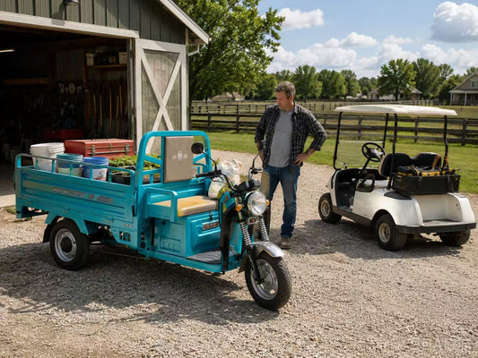 Used Golf Cart vs Cargo Trike