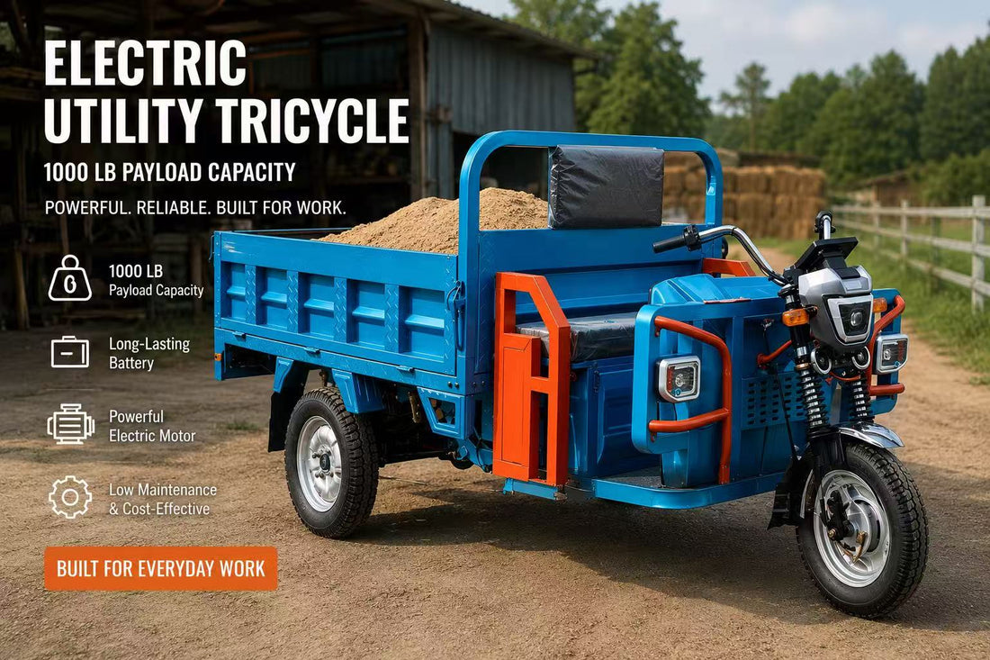 Electric Utility Vehicle for Orchard Harvest Transport | Farm Fruit Loading Solution
