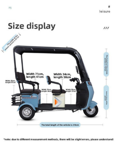 Electric tricycle for home use